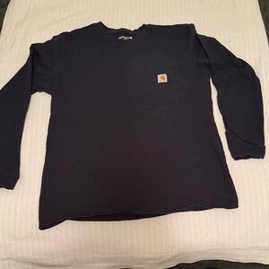 Carhartt Navy Pocket Long Sleeve Tee